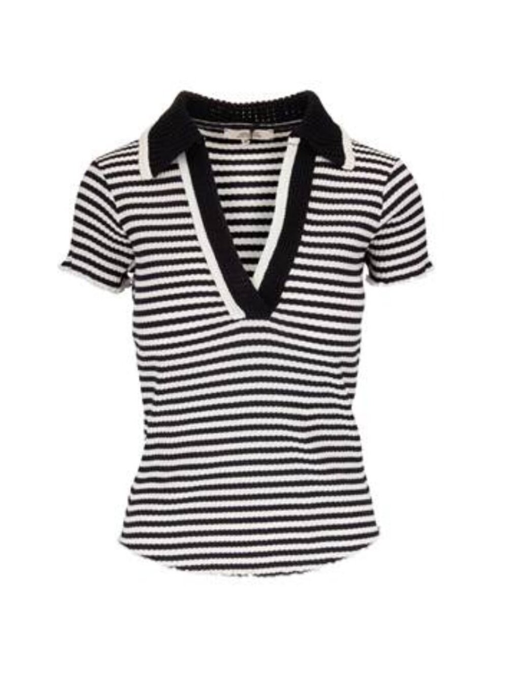 Dorothee Schumacher - Airy Striped Ribbed Cotton Polo - Sz 3/Med